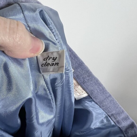 VTG Pendleton Women Solid Blue‎ 100% Wool Straight & Pencil Knee Length Skirt 16 - Picture 9 of 10